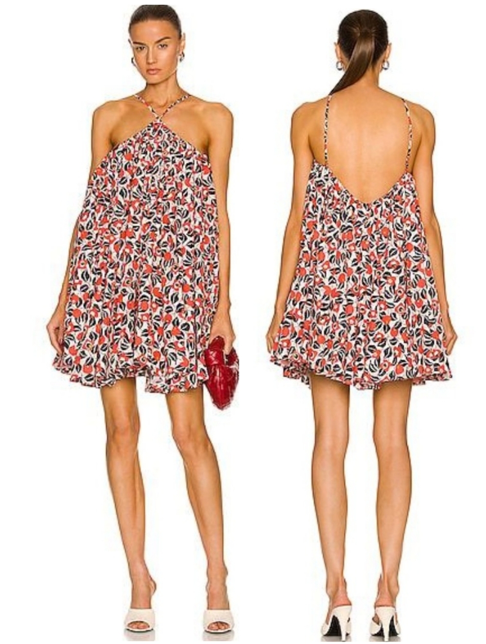 Agua Bendita Celeste Multicolor Flowy Fit & Flare Vacation Party Dress XS NWT